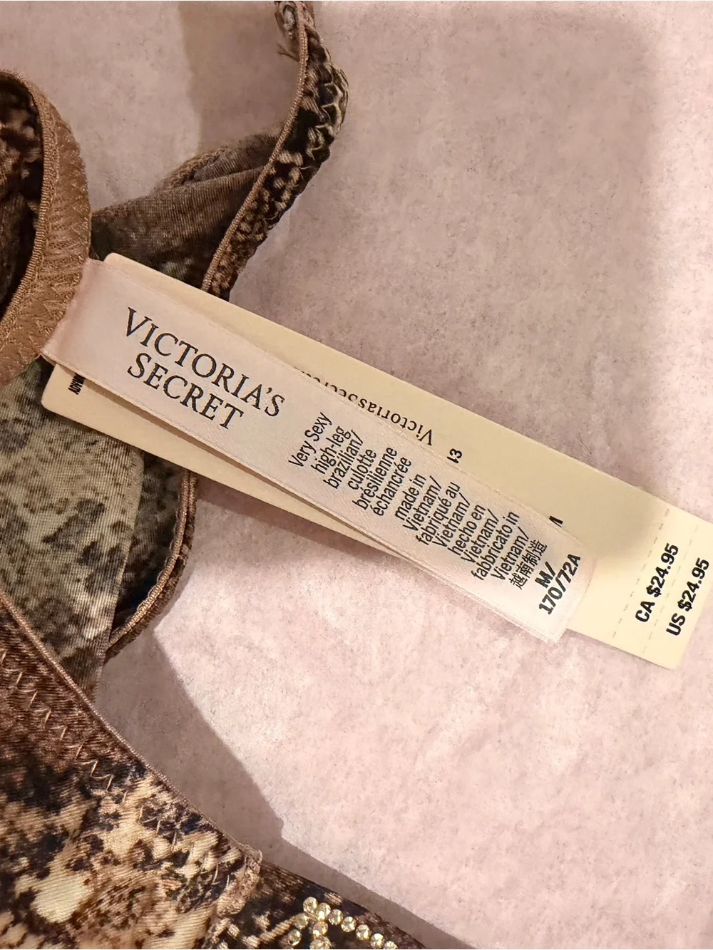 New VS VERY SEXY Shine Strap Brazilian Panty M